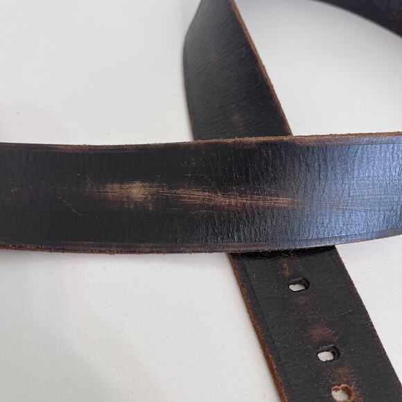 Bill Adler Mens Distressed Leather Belt Size 36 Brown Western Indie Grunge 23171 - Picture 4 of 9